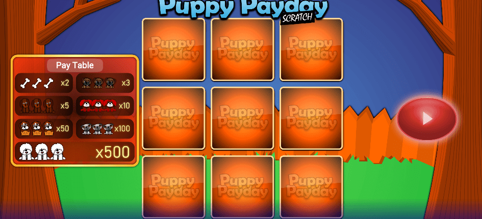Scratchcards 2021  Puppy Payday scratch