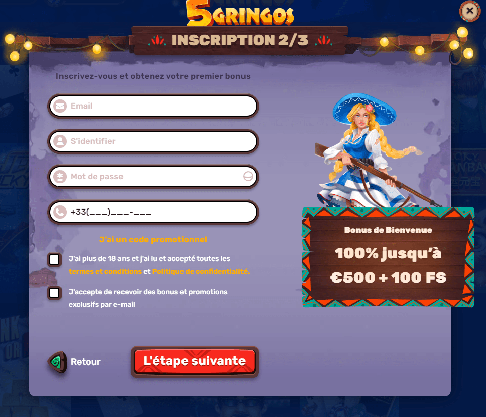 How to Register with 5 Gringos Casino?