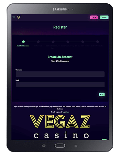 How To Register At Vegaz Casino?