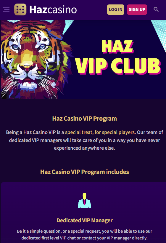 The Loyalty Program & VIP Rewards At Haz Casino
